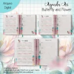 Arquivo Agenda A5 Borboleta e Flor - Imagem 4