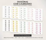 Arquivo Divisórias Abas + Calendários 2025-2030