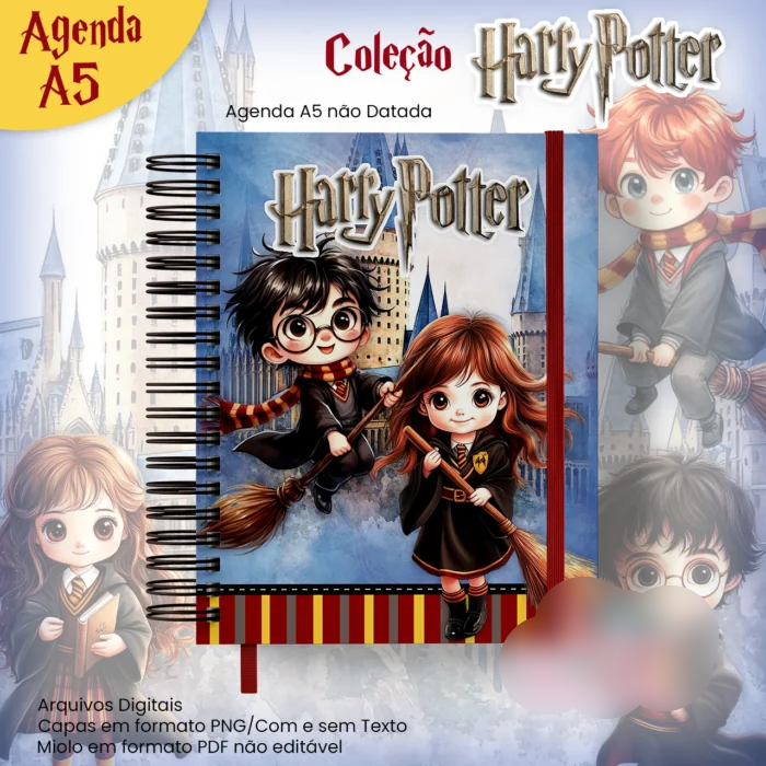 15-AGENDA NÃO DATADA A5 COLEÇÃO HARRY POTTER Arquivo Agenda Não Datada A5 Coleção Harry Potter - Imagem 1