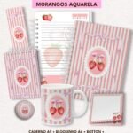 Arquivo Kit Morango Aquarela
