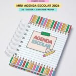 Arquivo Mini Agenda Escolar Datada 2026 A6 2 Dias por Página