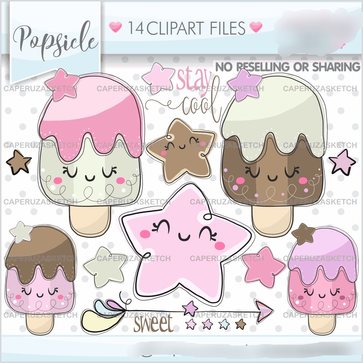 187_Popsicle_1 Kit Digital Picolé Clipart - Imagem 1