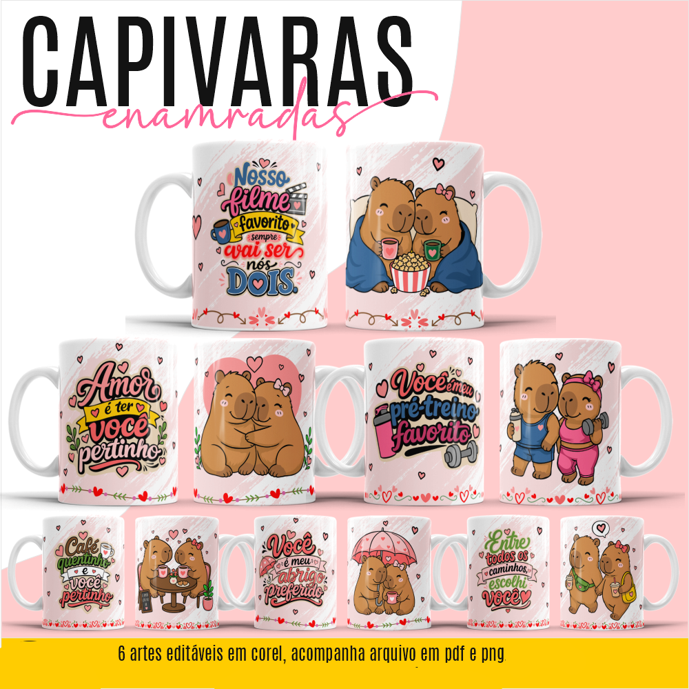 2-CAPIVARAS ENAMORADAS Arquivo Dia dos Namorados Capivaras Enamoradas - Imagem 1