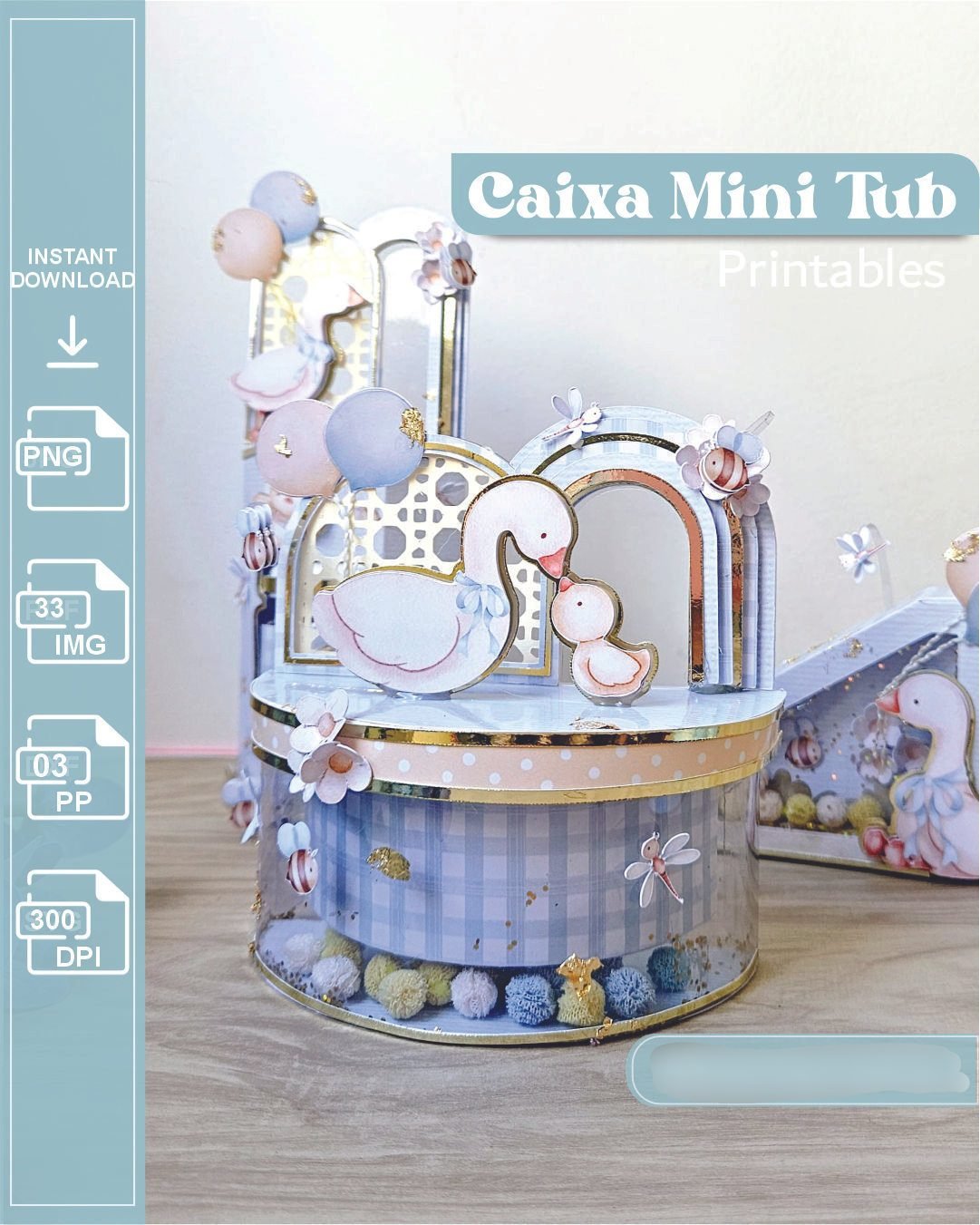 2-Caixa Mini Tub Arquivo Caixa Mini Tubo - Imagem 1