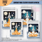 Arquivo Caderno Para Colorir Foguete Espacial – COLEGIAL e A5 - Imagem 2
