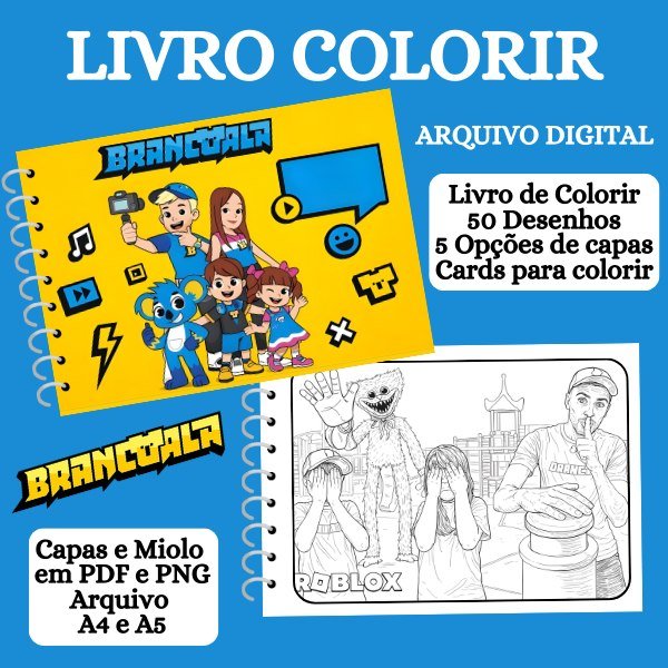 2-LIVRO COLORIR BRANCOALA Arquivo Livro de Colorir Brancoala - Imagem 1