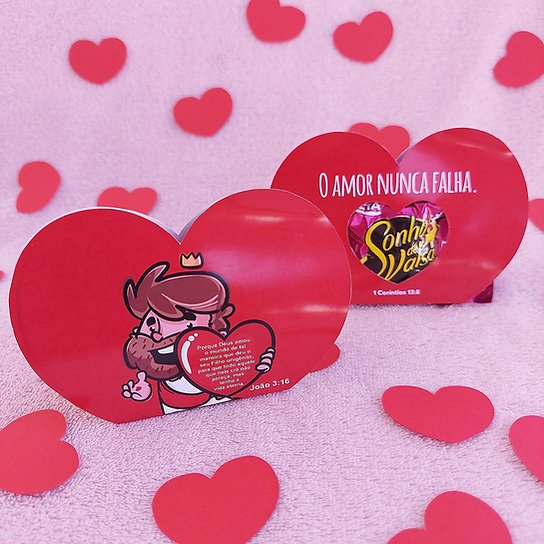 3-Porta Bombom Coração - O Amor Nunca Falha Arquivo Dia dos Namorados Porta Bombom Coração - Imagem 1