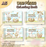 Arquivo Caderno A5 Para Colorir Horizontal Doce Páscoa