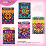 Arquivo Caderno A5 Para Colorir Mandala