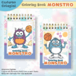 Arquivo Caderno Colegial Para Colorir Monstros