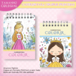 Arquivo Caderno Colegial Para Colorir Princesas