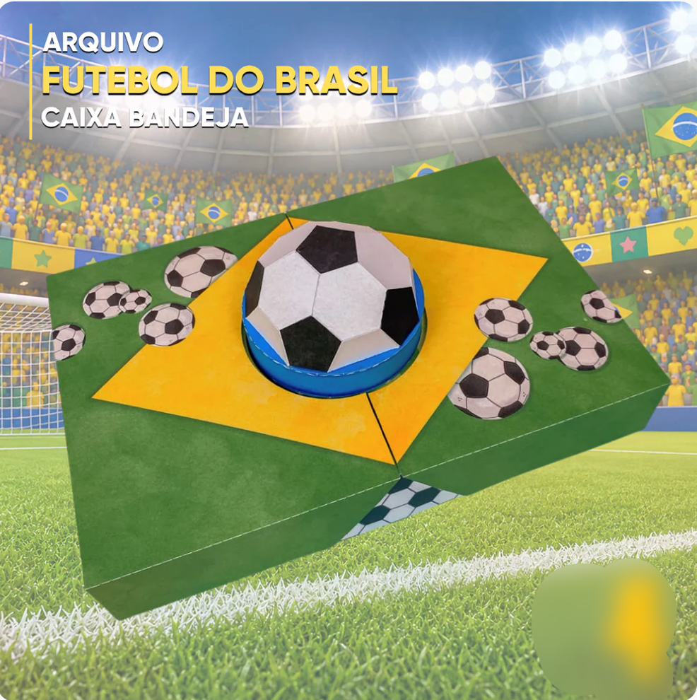 38-2026 - 4 CAMBALHOTAS - CAIXA BANDEIJA FUTEBOL BRASIL Arquivo Copa do Mundo Caixa Bandeija Futebol Brasil - Imagem 1
