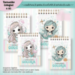 Arquivo Caderno Para Colorir Sereia Cute – COLEGIAL e A5
