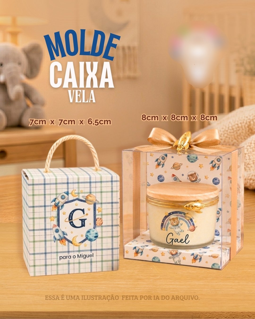 4-CAIXA VELA Arquivo Molde Caixa Vela - Imagem 1