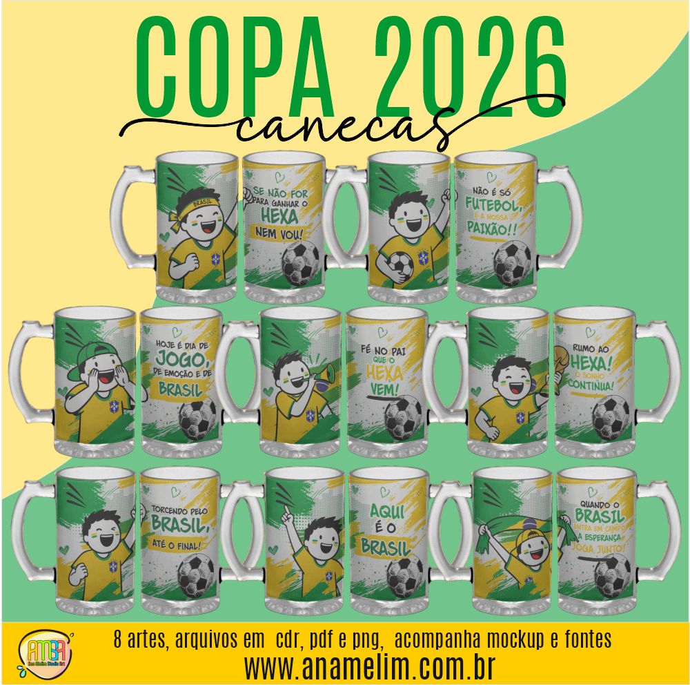 4-COPA 2026 CANECAS DE CHOPP Arquivo Copa do Mundo Canecas de Chopp - Imagem 1