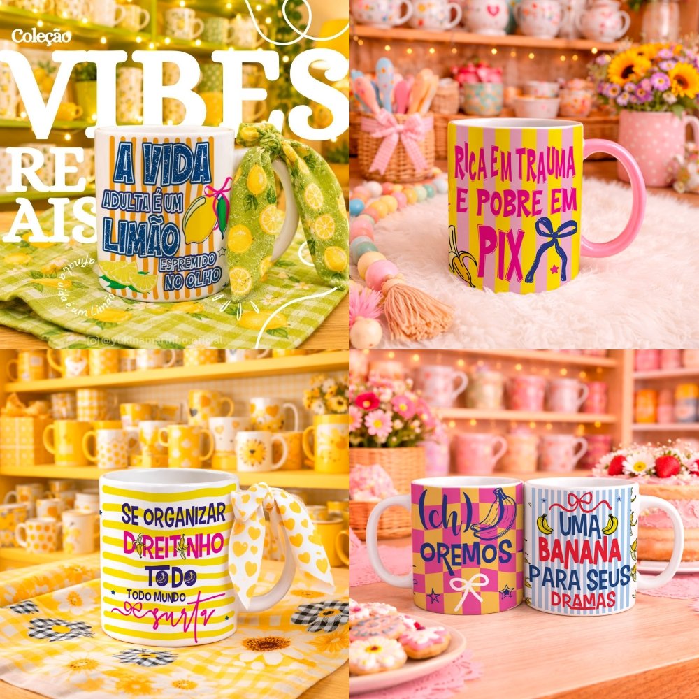 4-PACK VIBES REAIS Arquivo Pack Vibes Canecas - Imagem 1