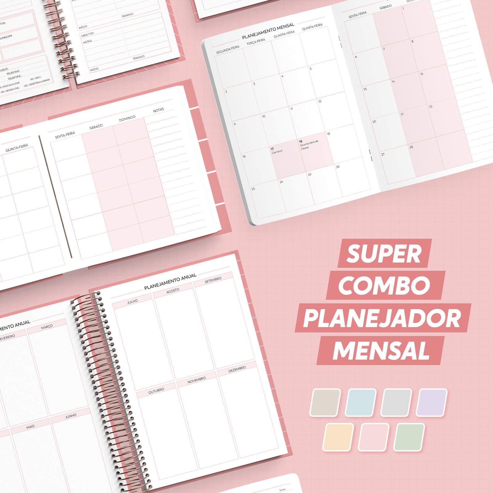 4-SUPER COMBO – Planejador mensal 2026 Arquivo SUPER COMBO – Planejador mensal 2026 - Imagem 1