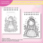 Arquivo Caderno Colegial Para Colorir Princesas - Imagem 2