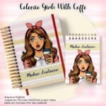 Arquivo Caderno Pautado A5+Bloquinho A6 - Coleção Girls With Coffe N3