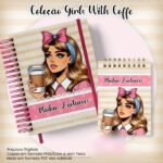 Arquivo Caderno Pautado A5+Bloquinho A6 - Coleção Girls With Coffe N4