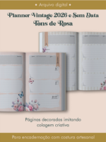 Arquivo Miolo Planner 2026 Não Datado Rosa - Costura