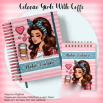 Arquivo Caderno Pautado A5+Bloquinho A6 - Coleção Girls With Coffe N5