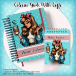 Arquivo Caderno Pautado A5+Bloquinho A6 - Coleção Girls With Coffe N7