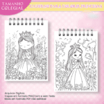 Arquivo Caderno Colegial Para Colorir Princesas - Imagem 3