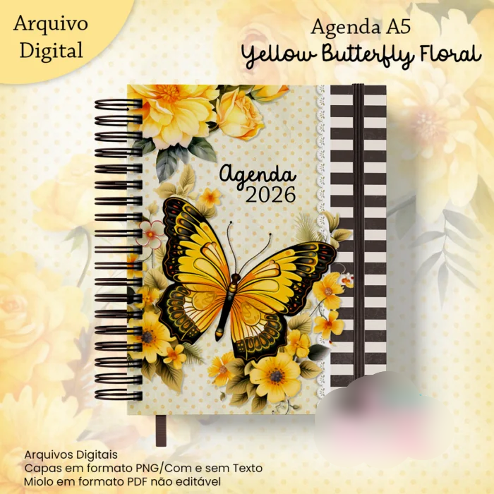 56-COLEÇÃO BORBOLETA AMARELA FLORAL Arquivo Coleção Borboleta Amarela Floral - Imagem 1
