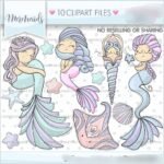 Kit Digital Sereias Clipart