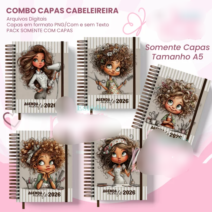 61-COMBO Capas A5 Cabeleireira Arquivo Combo Capas A5 Cabeleireira - Imagem 1