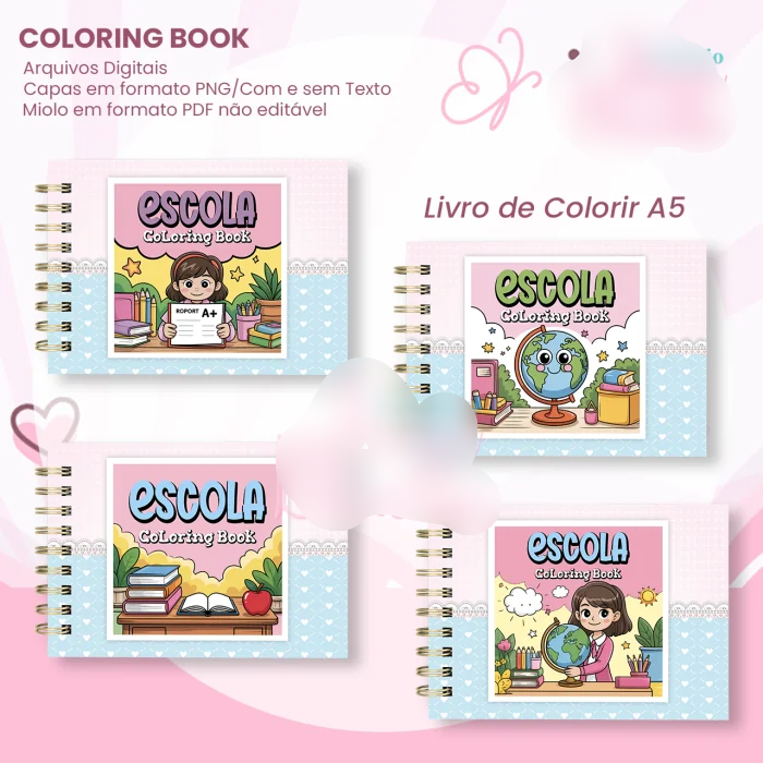 63-Livro A5 de Colorir Horizontal Escola Arquivo Livro A5 de Colorir Horizontal Escola - Imagem 1