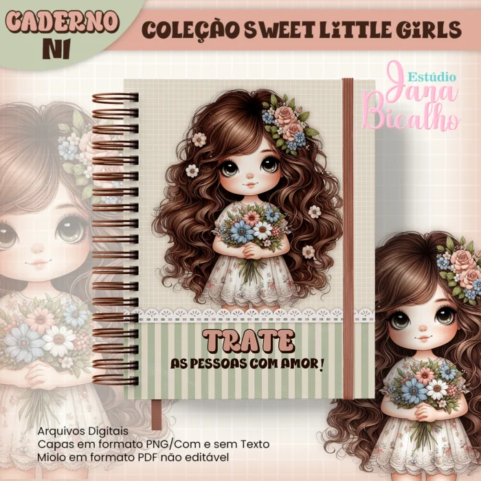 65-PACK ETIQUETAS ESCOLARES 8X5cm COLEÇÃO SWEET LITTLE GIRLS Arquivo Pack Etiquetas Escolares 8x5 Coleção Sweet Little Girls - Imagem 1