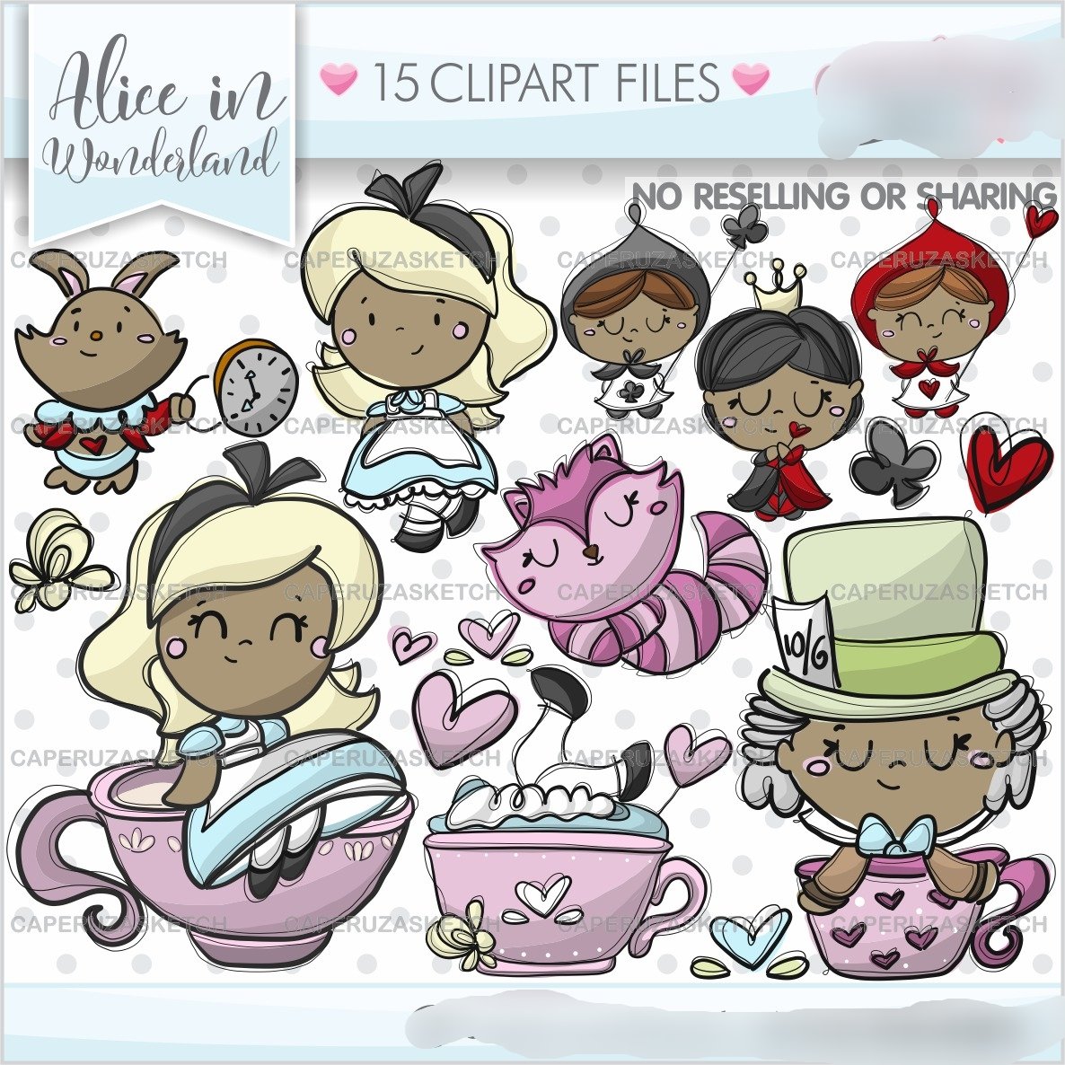 65_AliceinWonderland-DarkerSkin Kit Digital Alice no País das Maravilhas Morena - Imagem 1