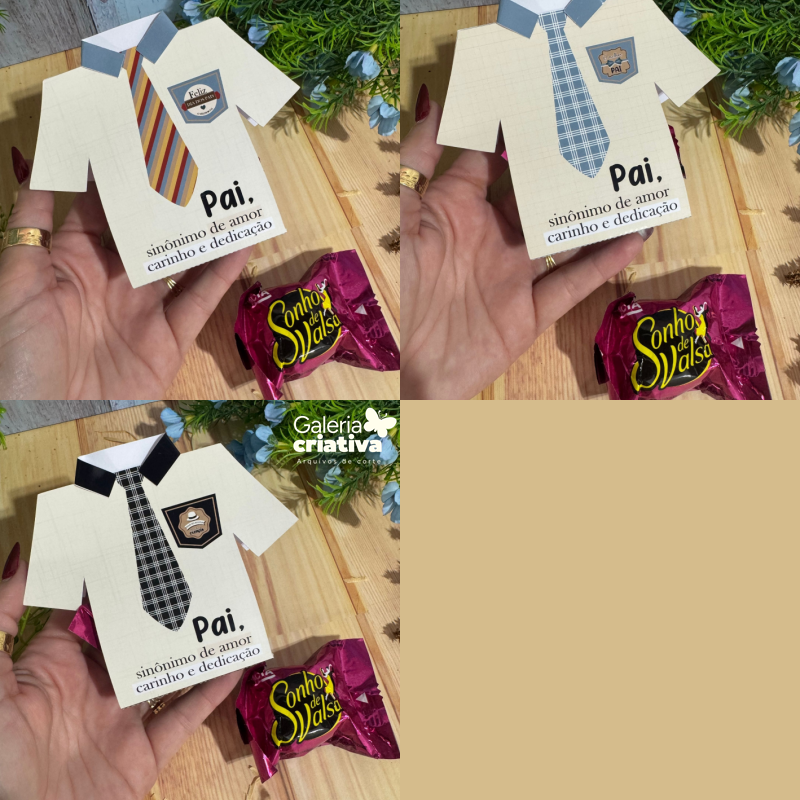 8 - CARD CAMISA Arquivo Dia dos Pais Camisa Porta Bombom - Imagem 1