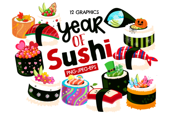A-Year-of-Sushi-8208035 Kit Digital Sushi - Imagem 1