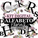 Kit Digital Alfabeto Floral