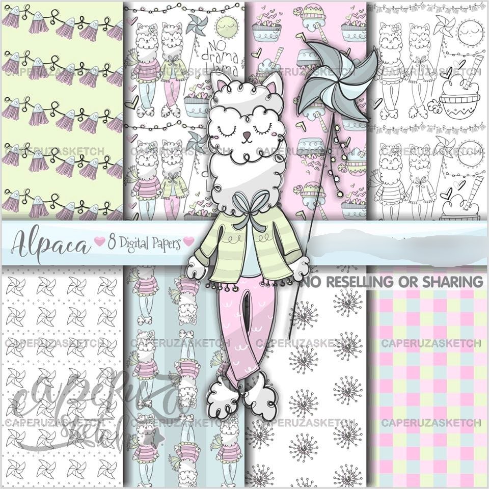 ALPACA (DIGITAL PAPERS) Kit Digital Papeis Alpaca - Imagem 1