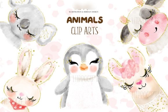 ANIMAIS AQUARELA 2 Arquivo Kit Digital ANIMAIS AQUARELA 2 - Imagem 1