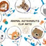 Arquivo Kit Digital  PAPEIS ANIMAIS ASTRONAUTAS