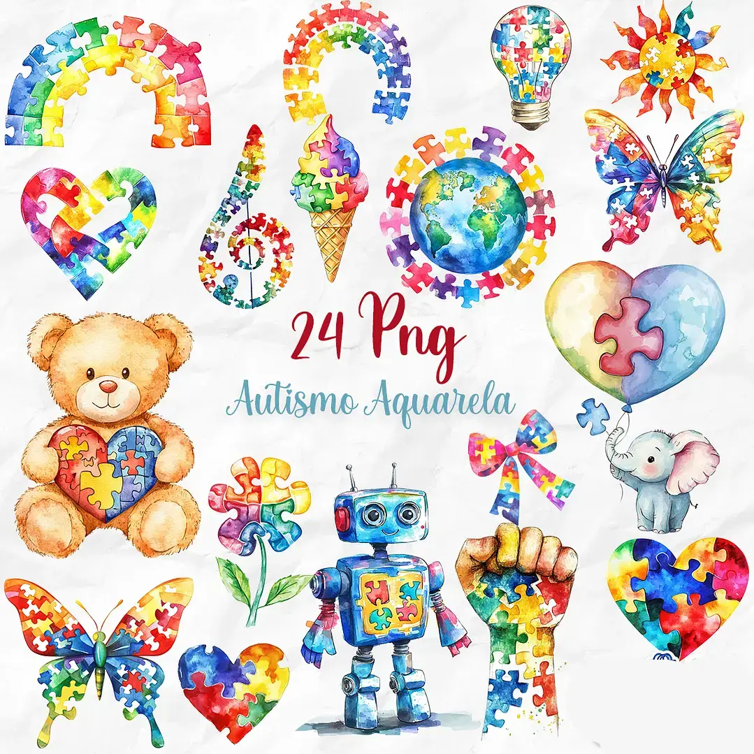 AUTISMO AQUARELA Kit Digital Autismo - Imagem 1
