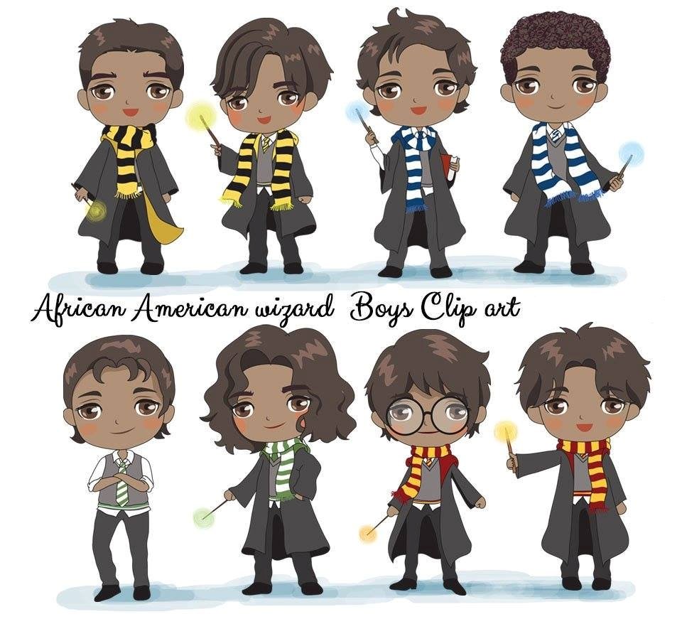African America Wizard Boys Kit Digital Harry Potter - Imagem 1