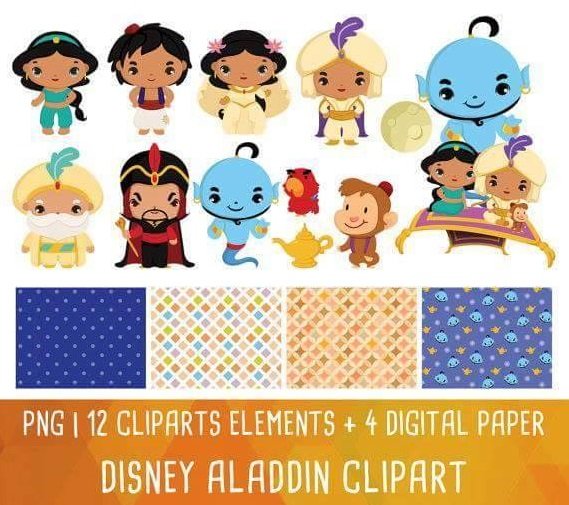 Aladim Kit Digital Papeis Aladdin Clipart - Imagem 1