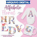 Kit Digital Alfabeto Floral