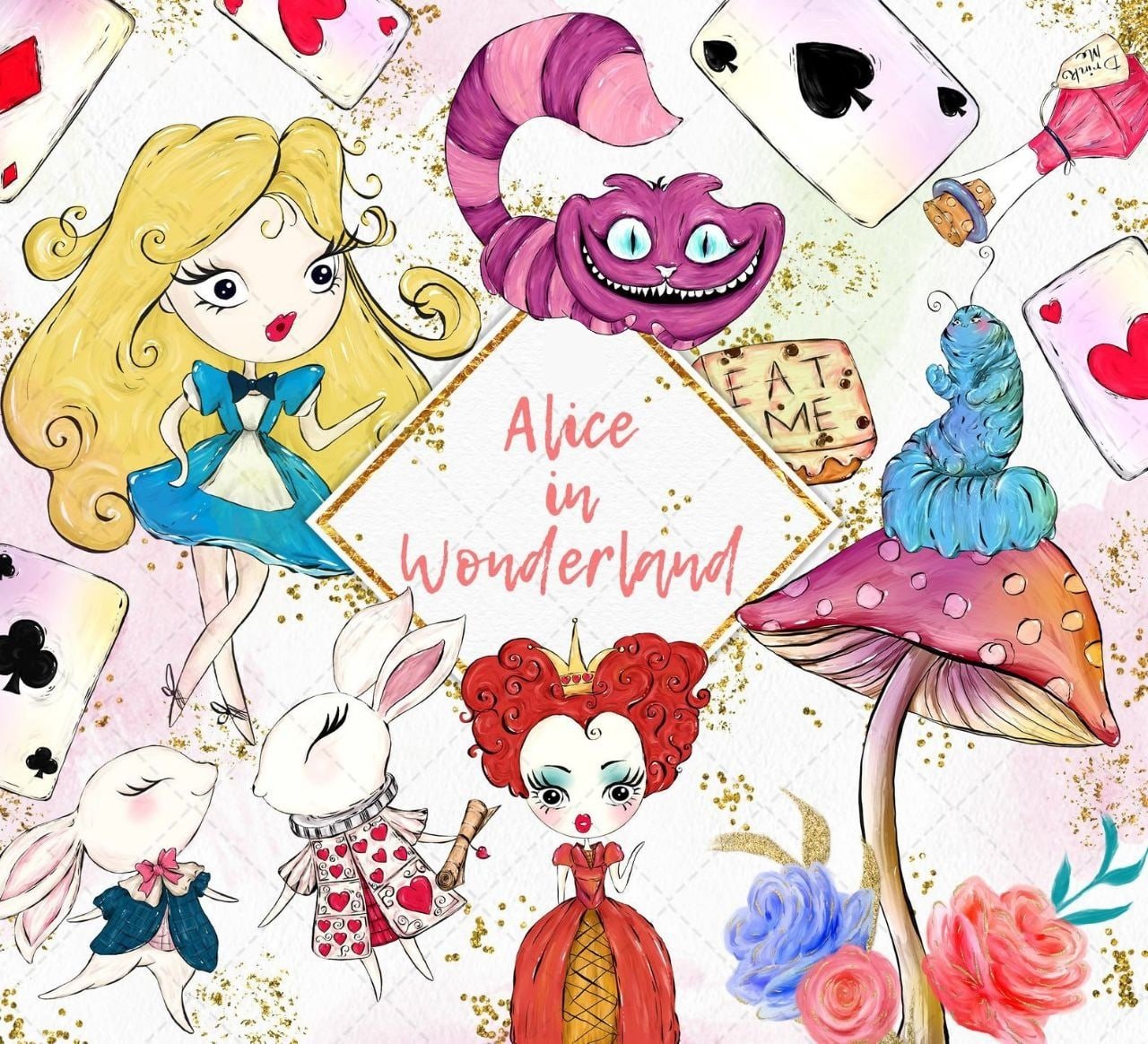 Alice In Wonderland DM Kit Digital Alice no País das Maravilhas - Imagem 1