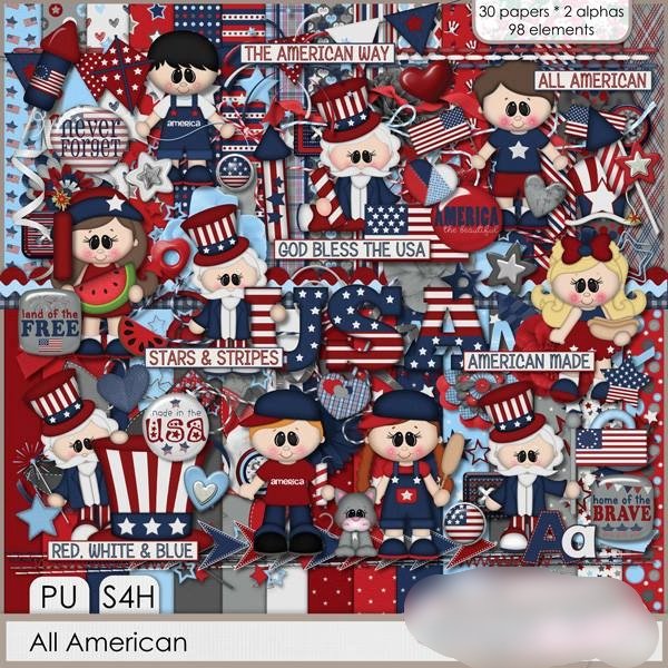 All American Kit Digital Ursinhos Americanos - Imagem 1