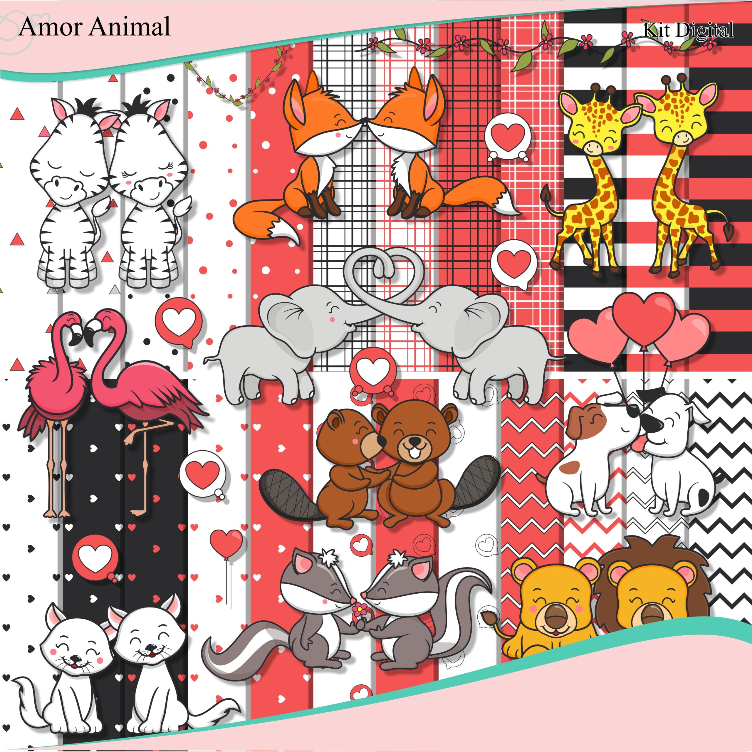Amor Animal Kit Digital Amor Animal - Imagem 1