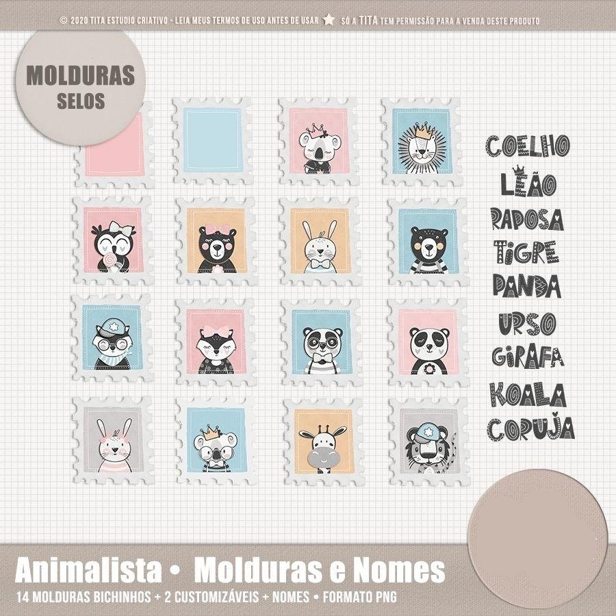 Animalista_Molduras Kit Digital Molduras Animais - Imagem 1