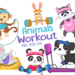 Kit Digital Animais Treinando