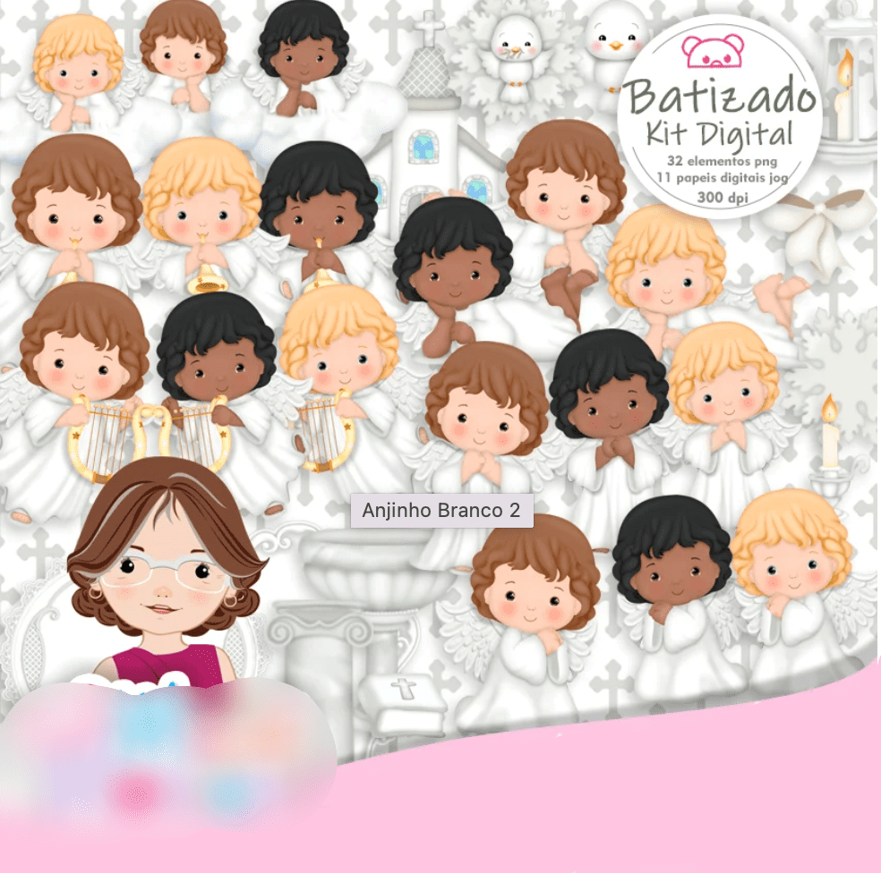 Anjinho Branco 2 Kit Digital Anjinho Branco - Imagem 1